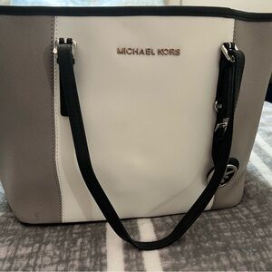 Michael Kors Black and White Structured Tote